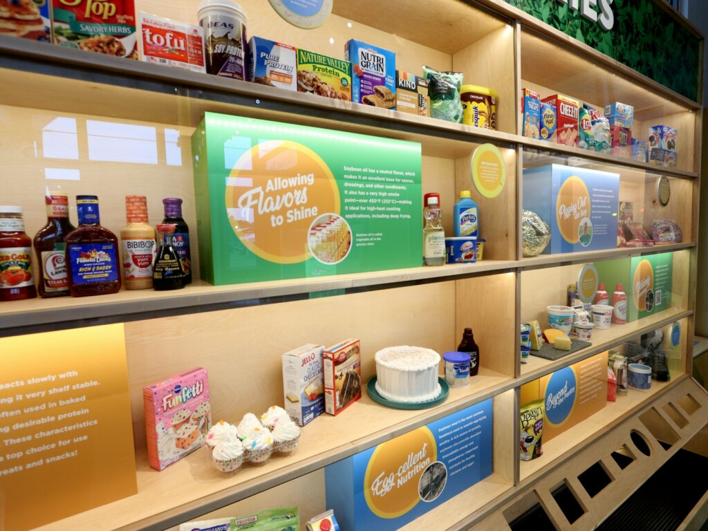 display of soy grocery products
